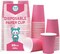 Paper Cups, 60pcs Pink Paper Cups For DIY Wedding Party Picnic BBQ Travel and Event 8oz (Pink)